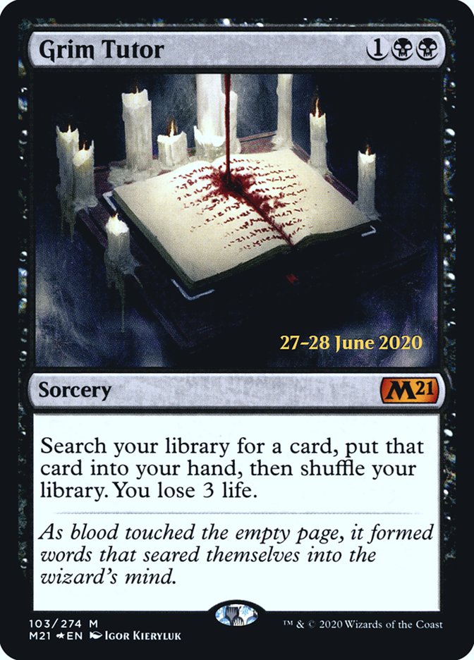 Grim Tutor  [Core Set 2021 Prerelease Promos] | Arkham Games and Comics