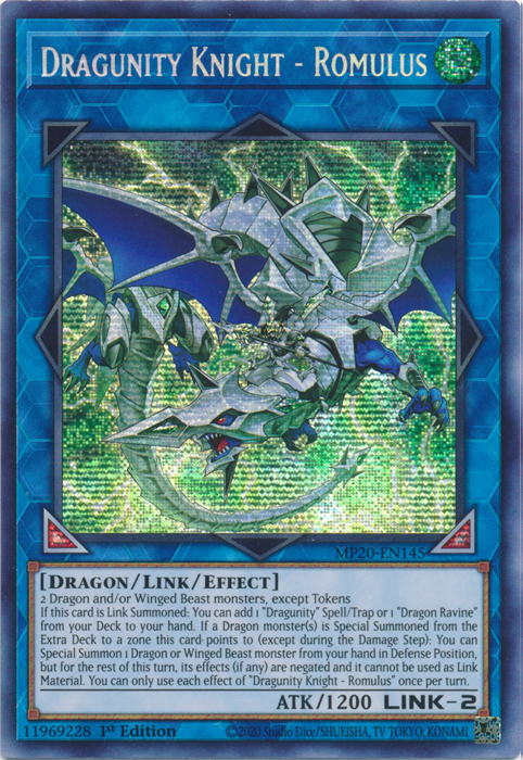 Dragunity Knight - Romulus [MP20-EN145] Prismatic Secret Rare | Arkham Games and Comics