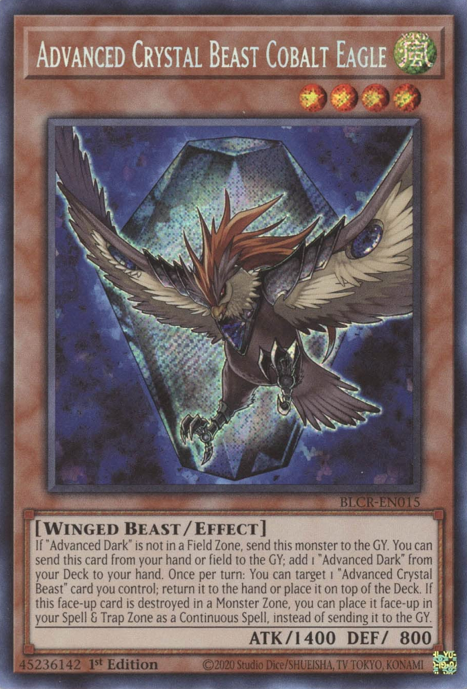 Advanced Crystal Beast Cobalt Eagle [BLCR-EN015] Secret Rare | Arkham Games and Comics