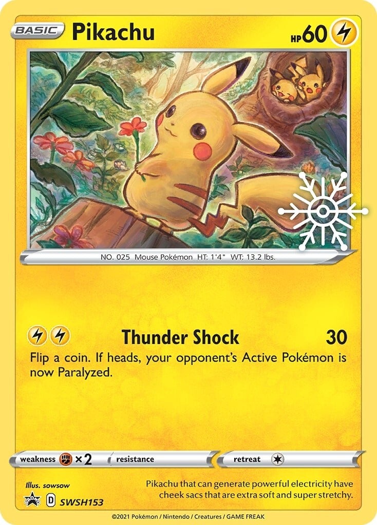 Pikachu (SWSH153) (Holiday Calendar) [Sword & Shield: Black Star Promos] | Arkham Games and Comics