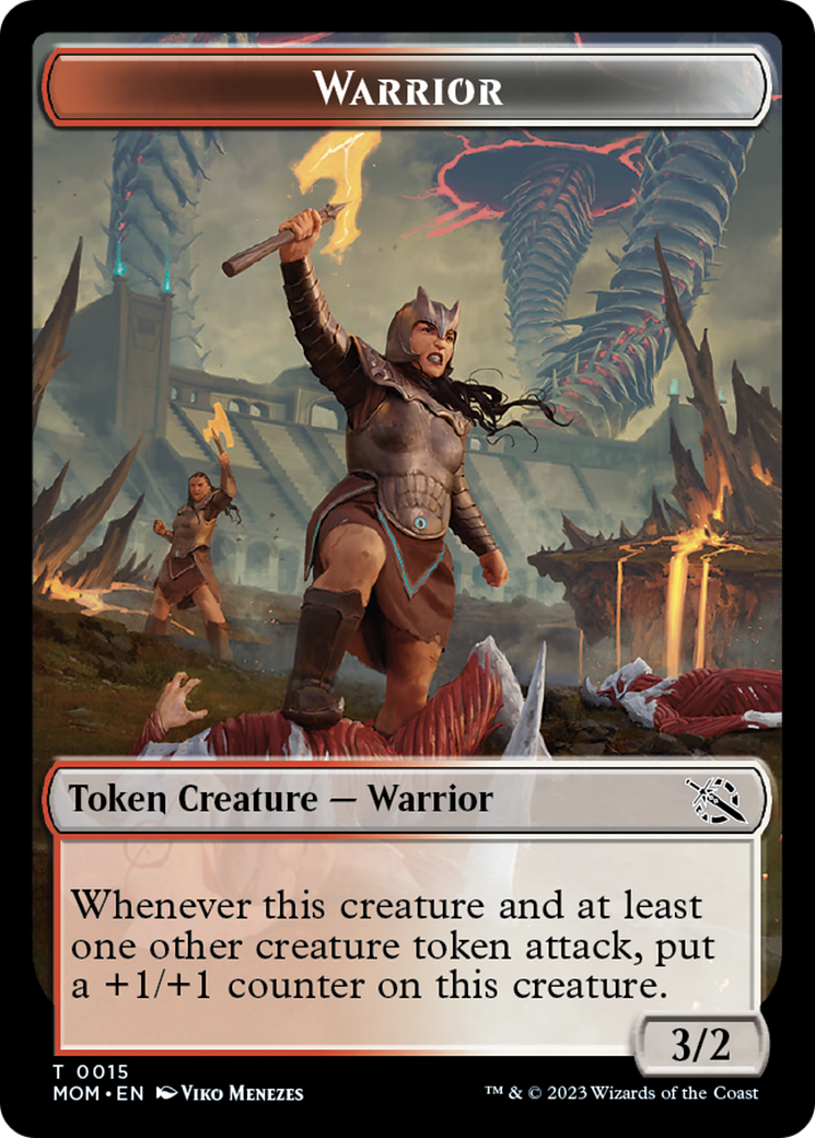 Warrior // Zombie Double-Sided Token [March of the Machine Tokens] | Arkham Games and Comics