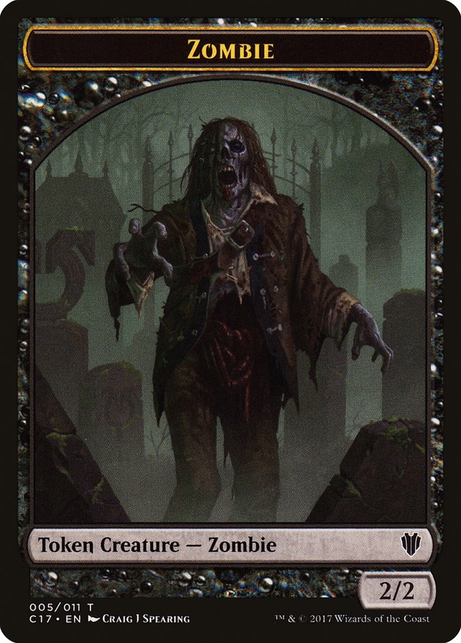 Vampire // Zombie Double-sided Token [Commander 2017 Tokens] | Arkham Games and Comics