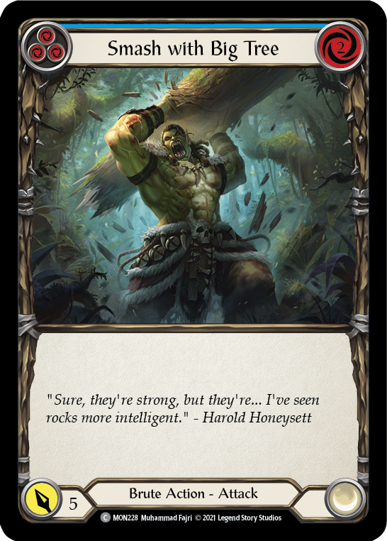 Smash with Big Tree (Blue) [MON228-RF] (Monarch)  1st Edition Rainbow Foil | Arkham Games and Comics