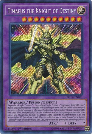 Timaeus the Knight of Destiny [DRL2-EN001] Secret Rare | Arkham Games and Comics