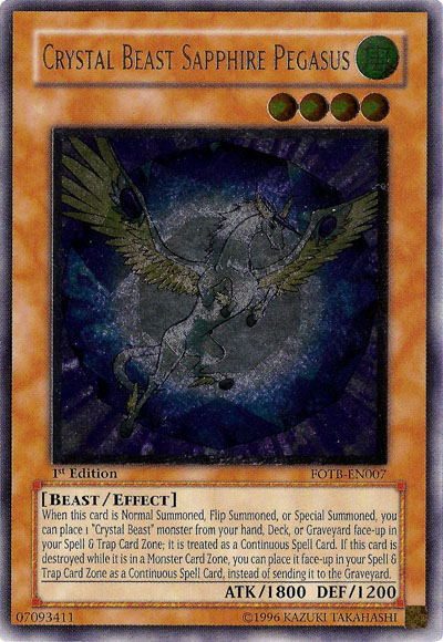 Crystal Beast Sapphire Pegasus [FOTB-EN007] Ultimate Rare | Arkham Games and Comics