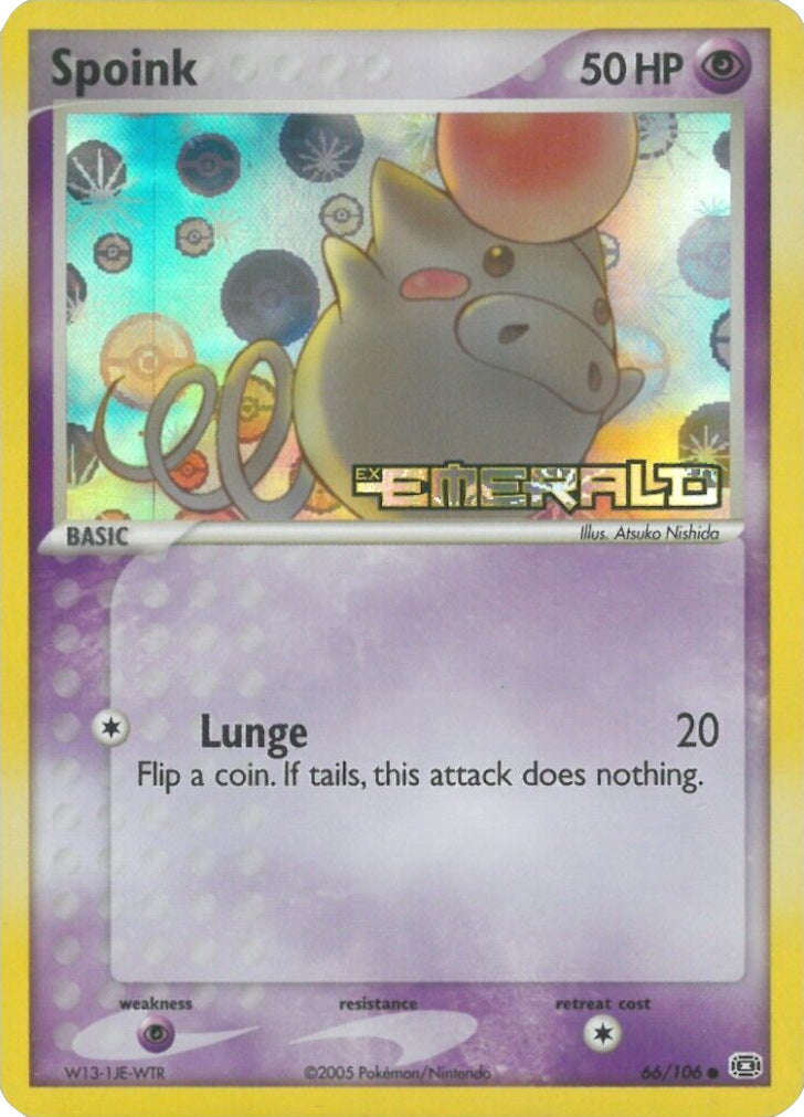 Spoink (66/106) (Stamped) [EX: Emerald] | Arkham Games and Comics
