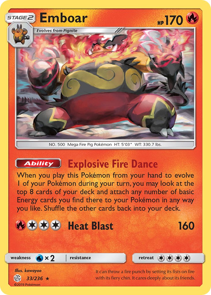 Emboar (33/236) [Sun & Moon: Cosmic Eclipse] | Arkham Games and Comics