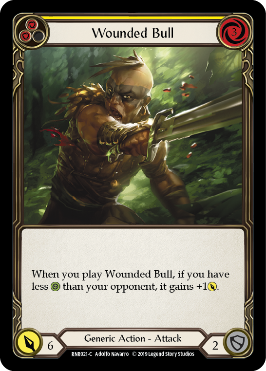 Wounded Bull (Yellow) [RNR021-C] (Rhinar Hero Deck)  1st Edition Normal | Arkham Games and Comics
