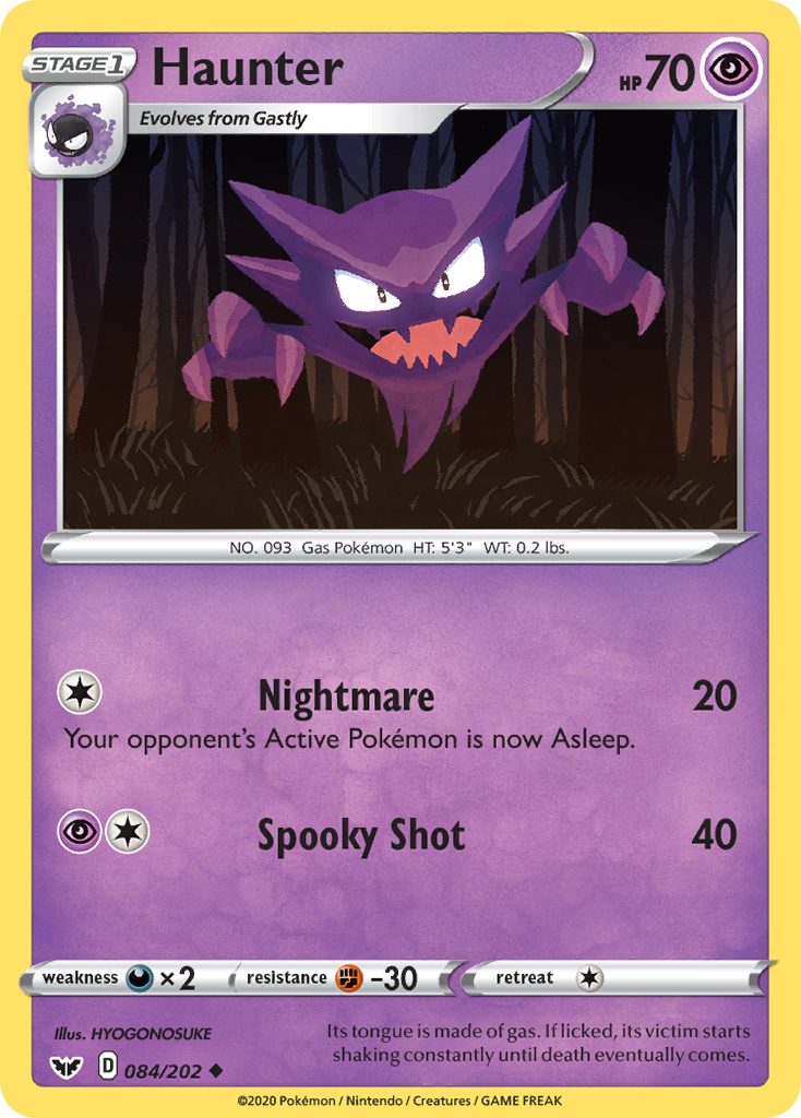 Haunter (084/202) [Sword & Shield: Base Set] | Arkham Games and Comics