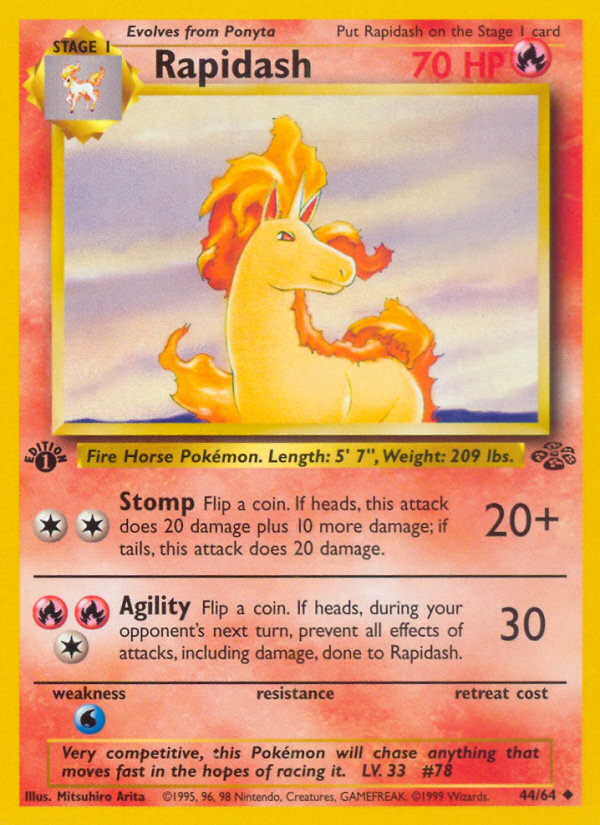 Rapidash (44/64) [Jungle 1st Edition] | Arkham Games and Comics