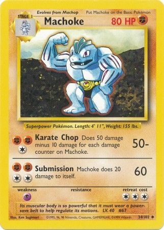 Machoke (34/102) [Base Set Unlimited] | Arkham Games and Comics