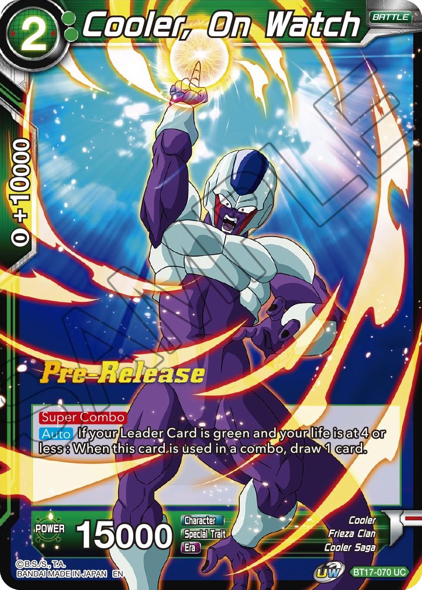 Cooler, On Watch (BT17-070) [Ultimate Squad Prerelease Promos] | Arkham Games and Comics