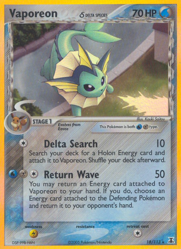 Vaporeon (18/113) (Delta Species) [EX: Delta Species] | Arkham Games and Comics