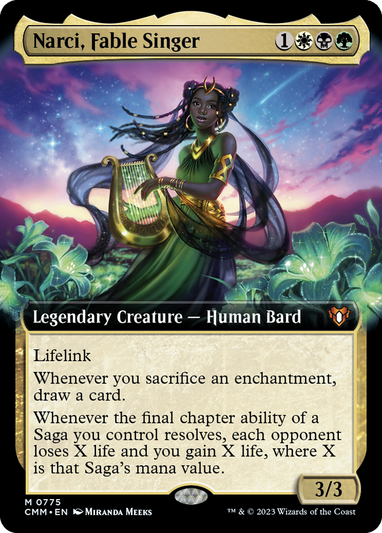 Narci, Fable Singer (Extended Art) [Commander Masters] | Arkham Games and Comics