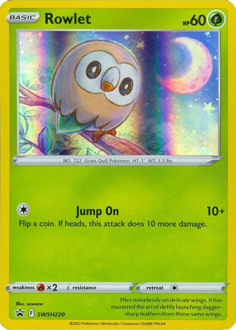 Rowlet (SWSH220) (Cosmos Holo) [Sword & Shield: Black Star Promos] | Arkham Games and Comics