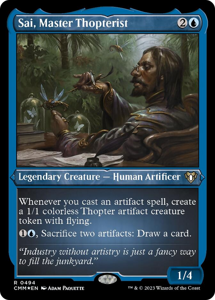 Sai, Master Thopterist (Foil Etched) [Commander Masters] | Arkham Games and Comics