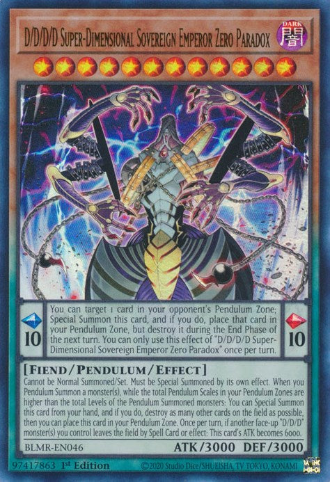 D/D/D/D Super-Dimensional Sovereign Emperor Zero Paradox [BLMR-EN046] Ultra Rare | Arkham Games and Comics