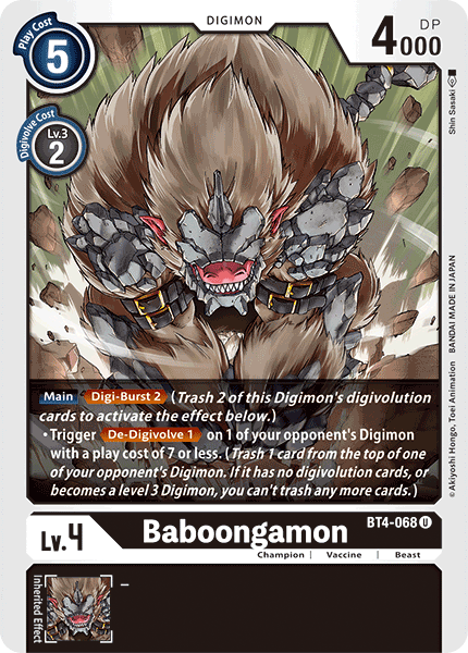 Baboongamon [BT4-068] [Great Legend] | Arkham Games and Comics