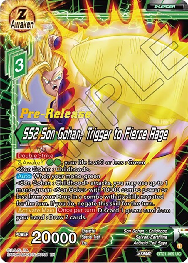 SS2 Son Gohan, Trigger to Fierce Rage (BT21-069) [Wild Resurgence Pre-Release Cards] | Arkham Games and Comics