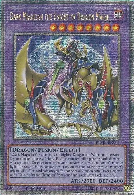 Dark Magician the Knight of Dragon Magic [BLMR-EN001] Quarter Century Secret Rare | Arkham Games and Comics