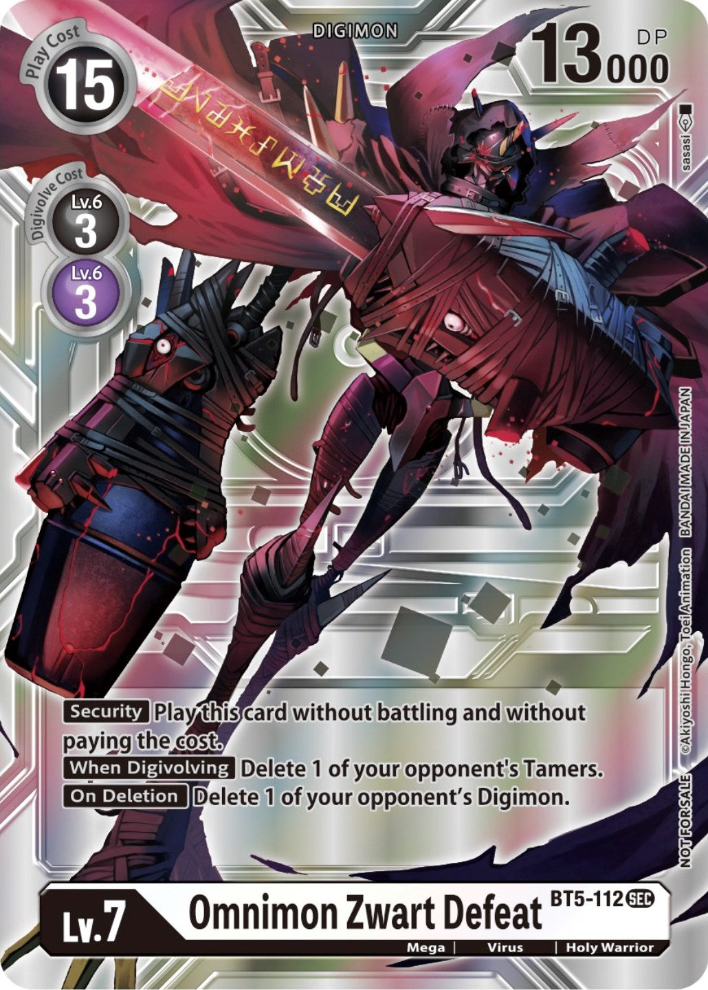 Omnimon Zwart Defeat [BT5-112] (Silver Alternate Art) [Alternative Being Booster] | Arkham Games and Comics