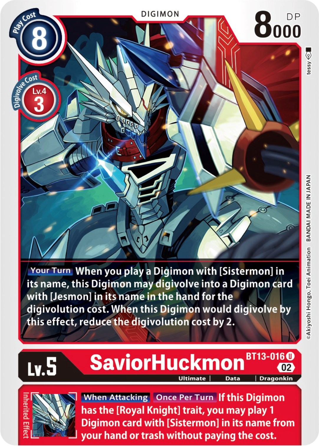 SaviorHuckmon [BT13-016] [Versus Royal Knights Booster] | Arkham Games and Comics