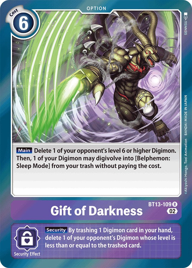 Gift of Darkness [BT13-109] [Versus Royal Knights Booster] | Arkham Games and Comics