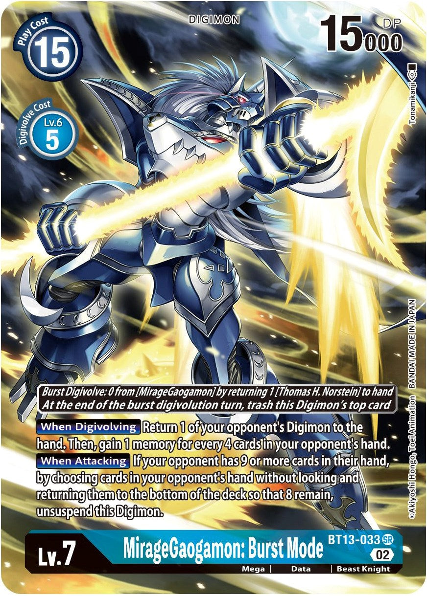 MirageGaogamon: Burst Mode [BT13-033] (Alternate Art) [Versus Royal Knights Booster] | Arkham Games and Comics