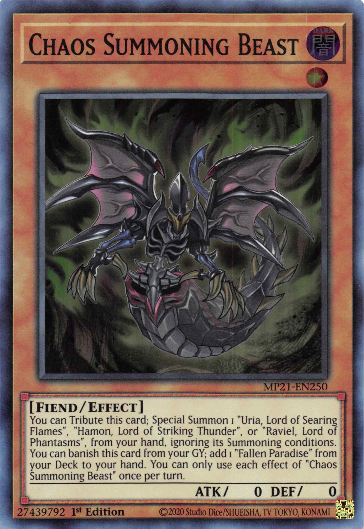 Chaos Summoning Beast [MP21-EN250] Super Rare | Arkham Games and Comics