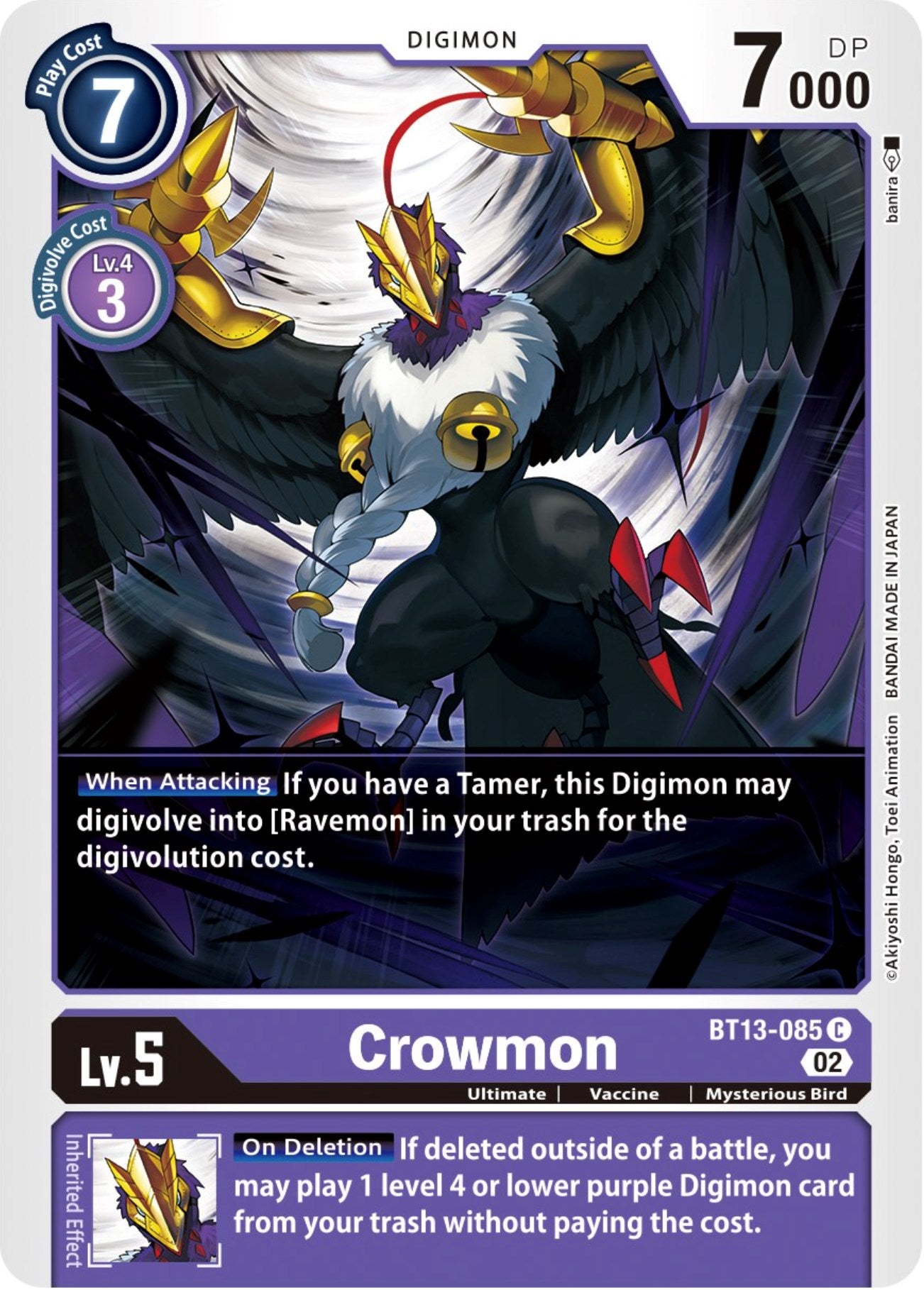 Crowmon [BT13-085] [Versus Royal Knights Booster] | Arkham Games and Comics