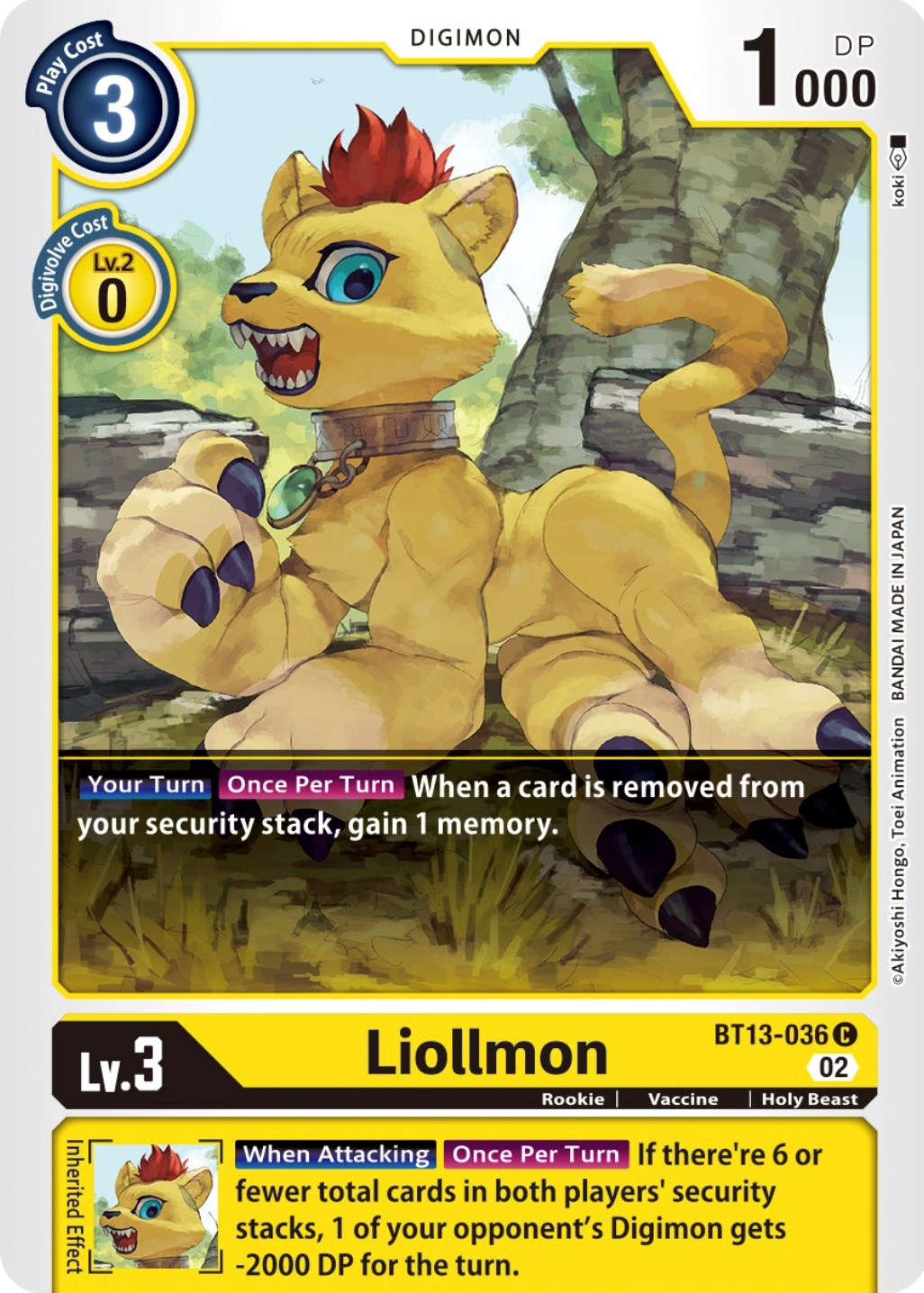 Liollmon [BT13-036] [Versus Royal Knights Booster] | Arkham Games and Comics