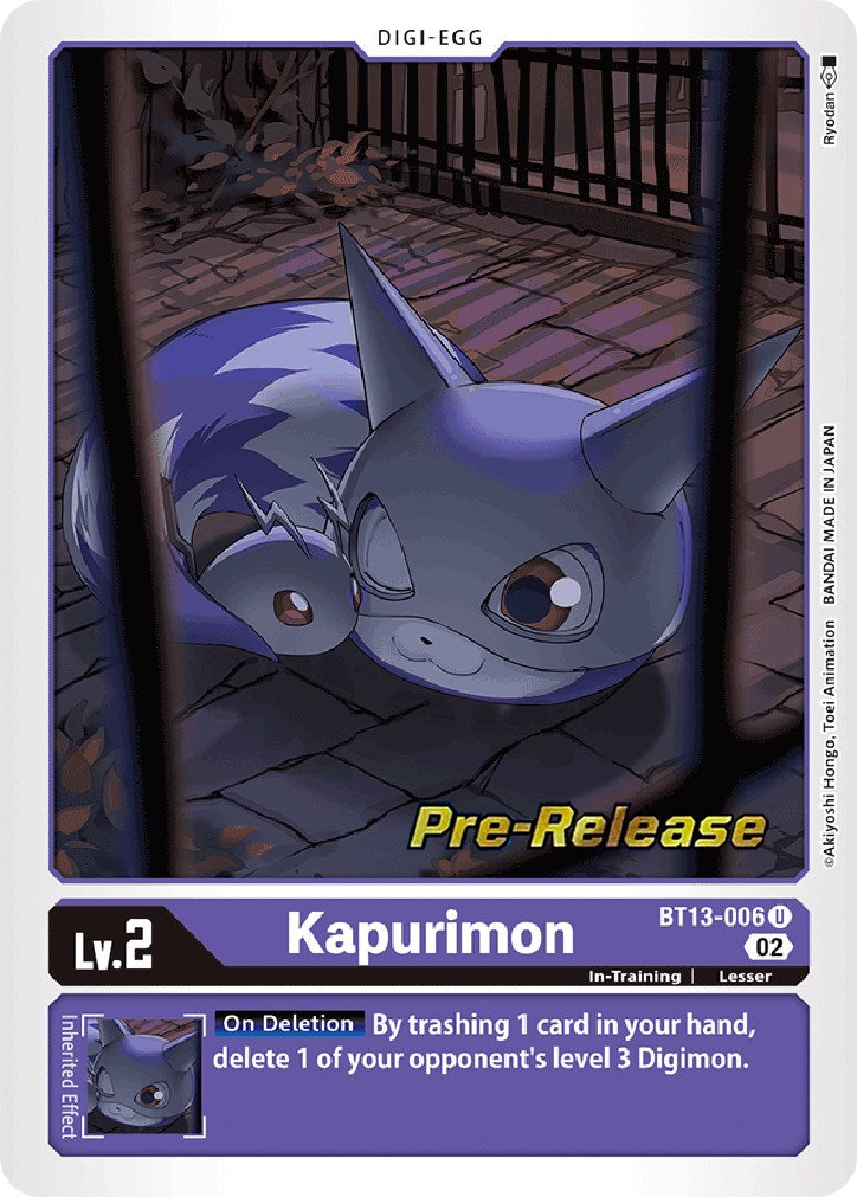 Kapurimon [BT13-006] [Versus Royal Knight Booster Pre-Release Cards] | Arkham Games and Comics