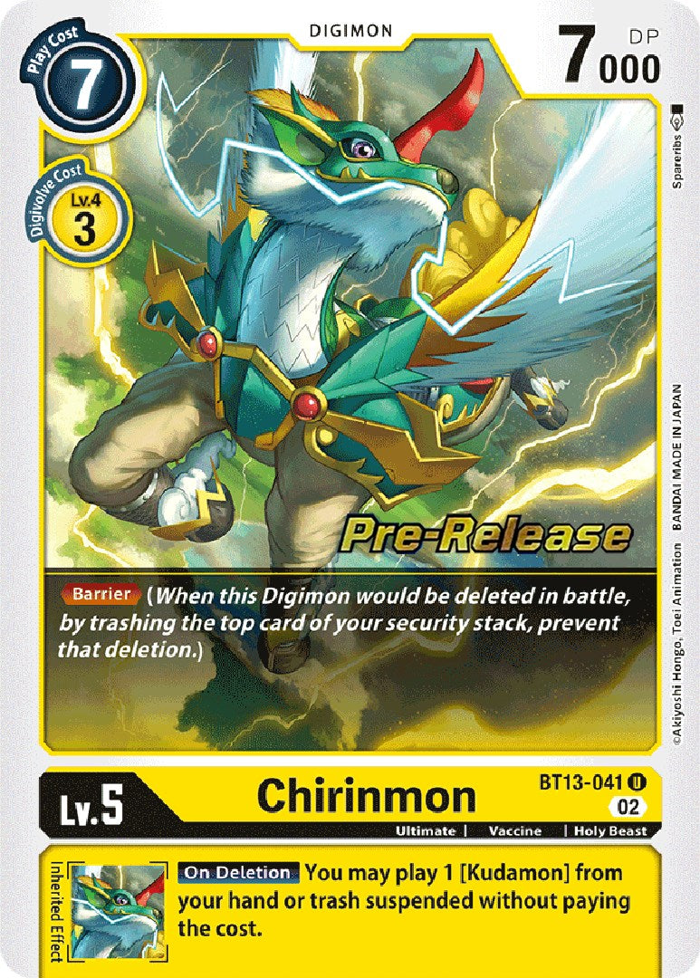Chirinmon [BT13-041] [Versus Royal Knight Booster Pre-Release Cards] | Arkham Games and Comics