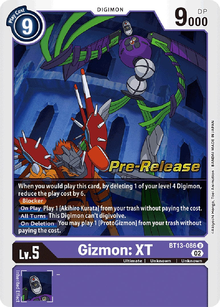 Gizmon: XT [BT13-086] [Versus Royal Knight Booster Pre-Release Cards] | Arkham Games and Comics