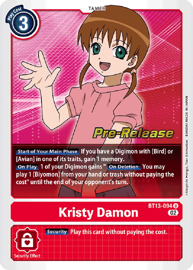 Kristy Damon [BT13-094] [Versus Royal Knight Booster Pre-Release Cards] | Arkham Games and Comics