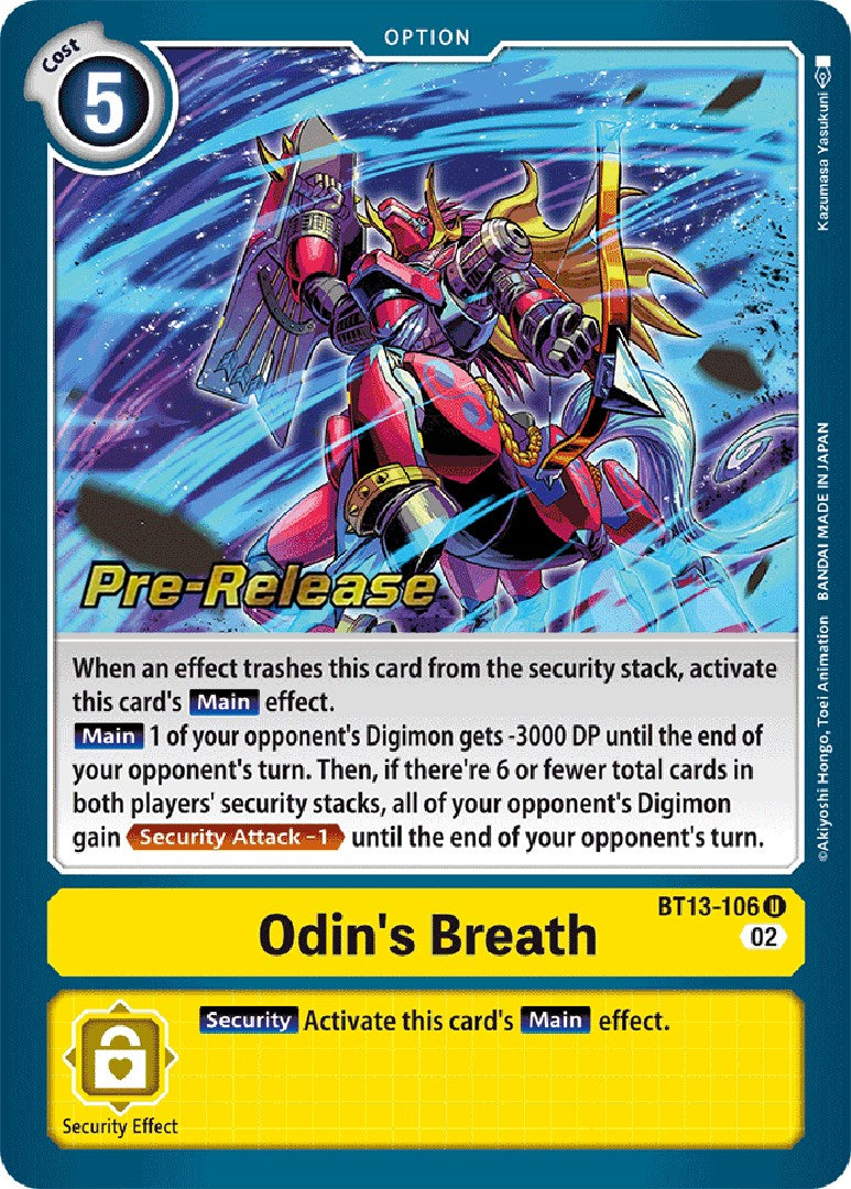 Odin's Breath [BT13-106] [Versus Royal Knight Booster Pre-Release Cards] | Arkham Games and Comics