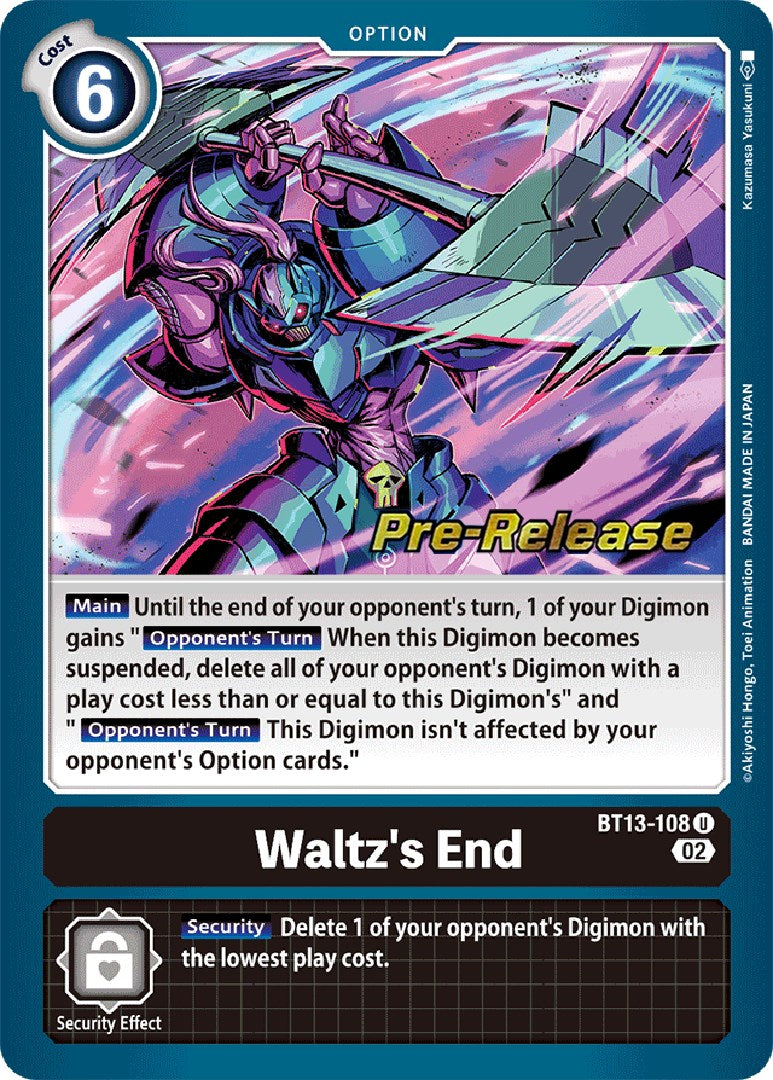 Waltz's End [BT13-108] [Versus Royal Knight Booster Pre-Release Cards] | Arkham Games and Comics