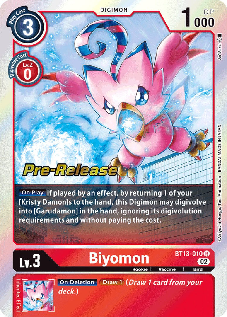 Biyomon [BT13-010] [Versus Royal Knight Booster Pre-Release Cards] | Arkham Games and Comics