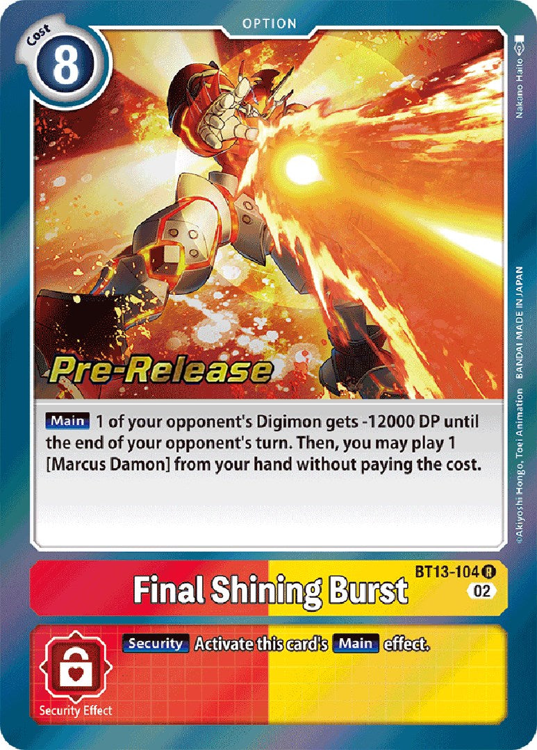 Final Shining Burst [BT13-104] [Versus Royal Knight Booster Pre-Release Cards] | Arkham Games and Comics
