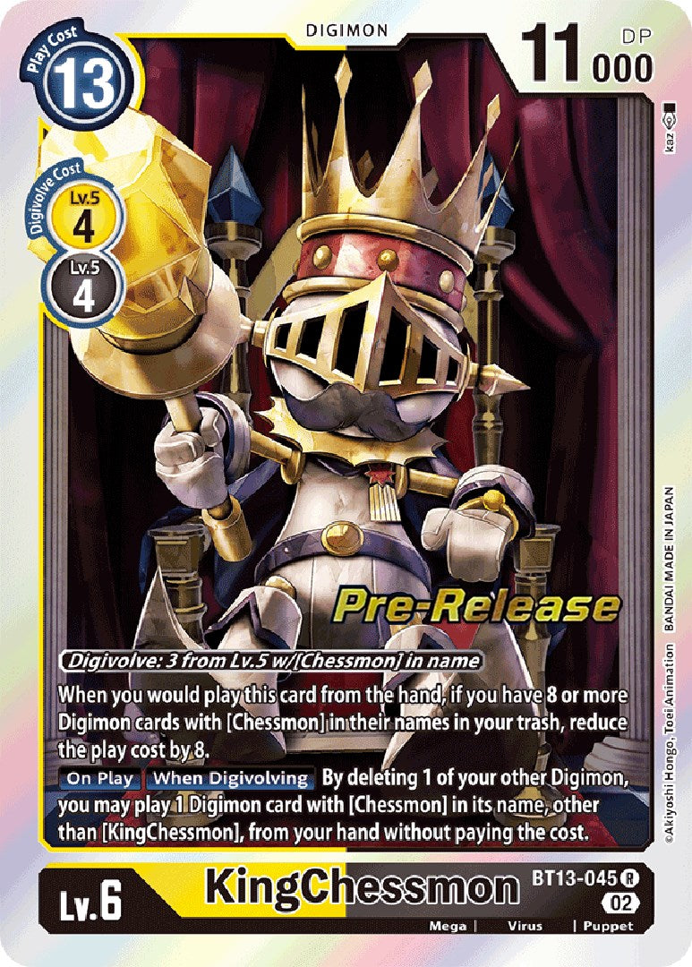 KingChessmon [BT13-045] [Versus Royal Knight Booster Pre-Release Cards] | Arkham Games and Comics