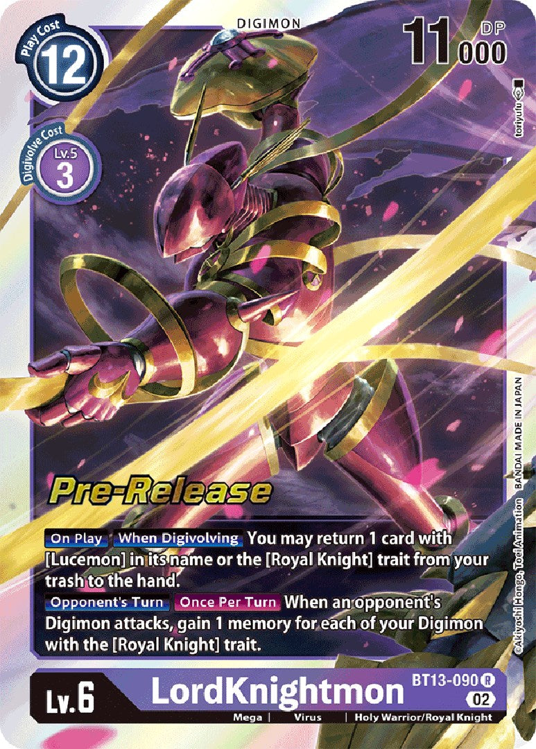 LordKnightmon [BT13-090] [Versus Royal Knight Booster Pre-Release Cards] | Arkham Games and Comics