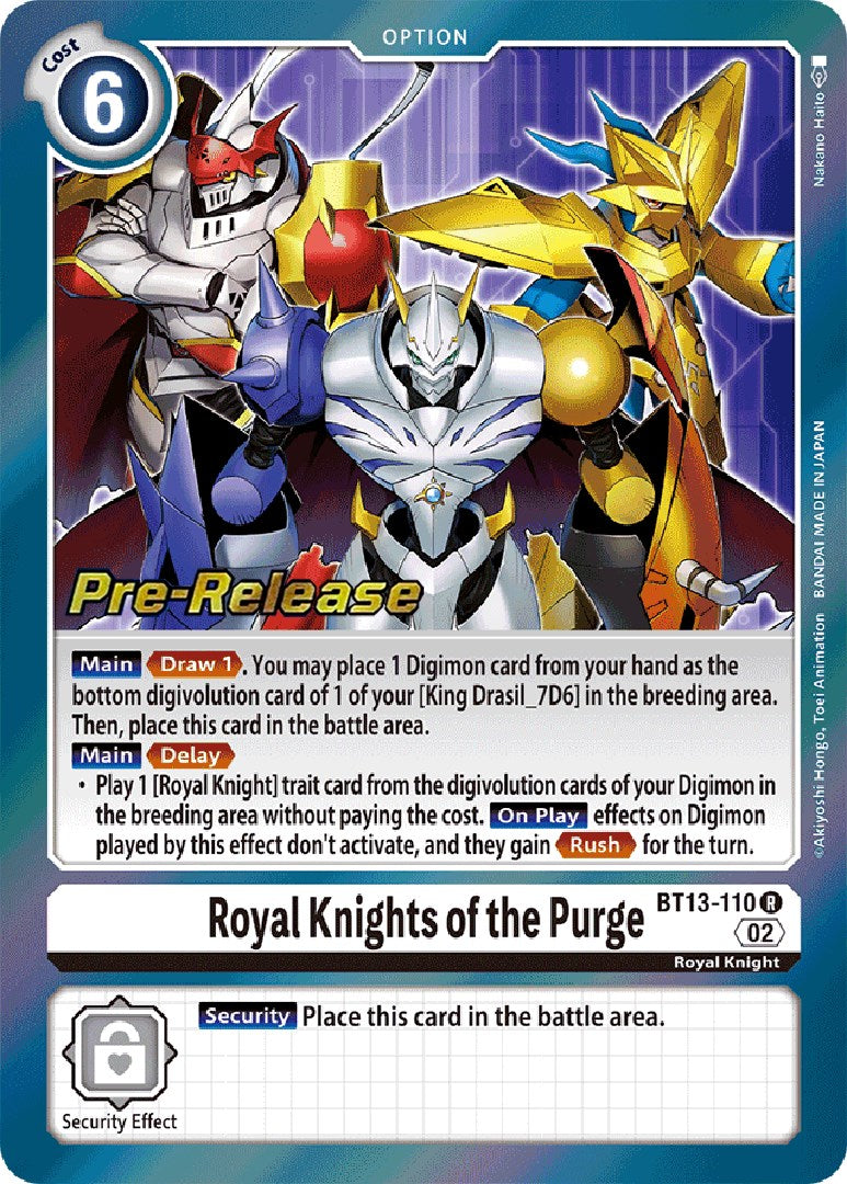 Royal Knights of the Purge [BT13-110] [Versus Royal Knight Booster Pre-Release Cards] | Arkham Games and Comics