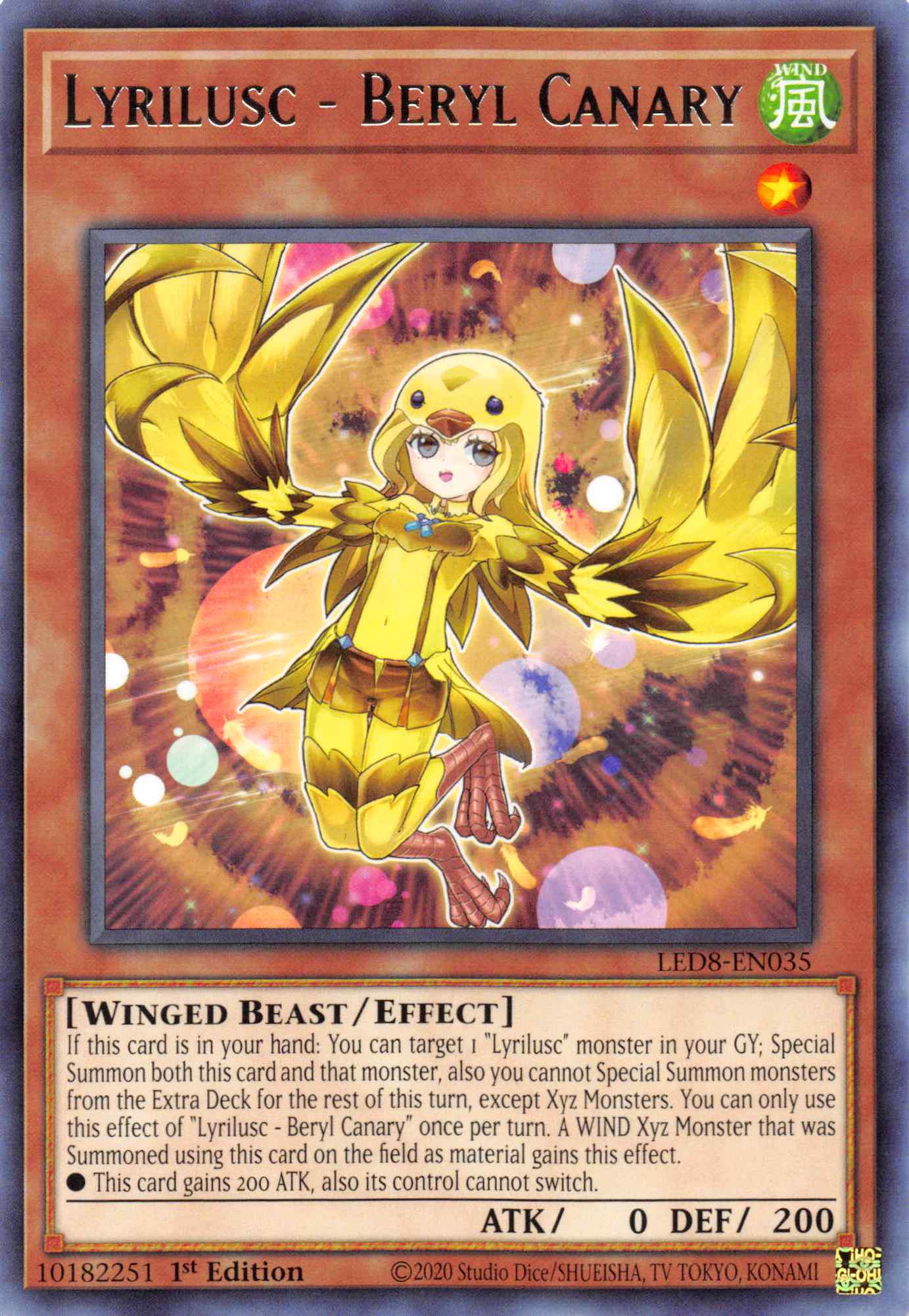 Lyrilusc - Beryl Canary [LED8-EN035] Rare | Arkham Games and Comics