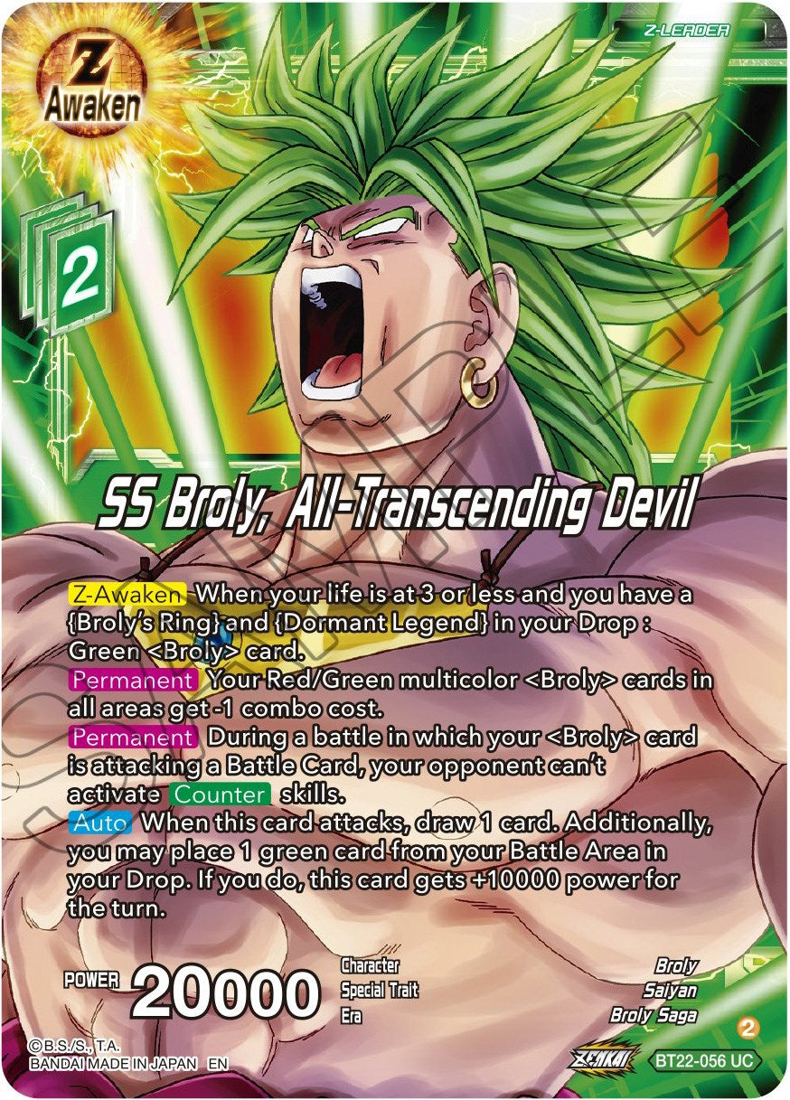 SS Broly, All-Transcending Devil (BT22-056) [Critical Blow] | Arkham Games and Comics