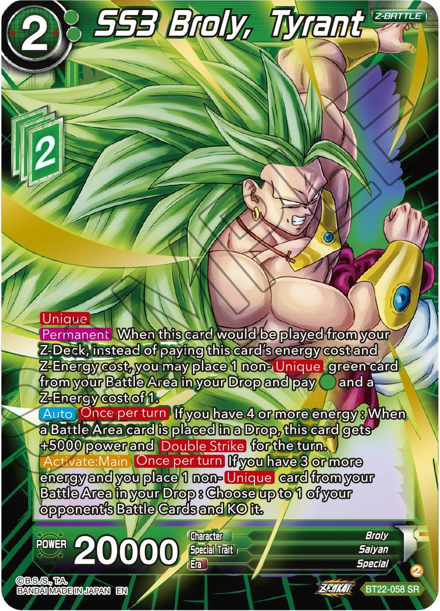 SS3 Broly, Tyrant (BT22-058) [Critical Blow] | Arkham Games and Comics