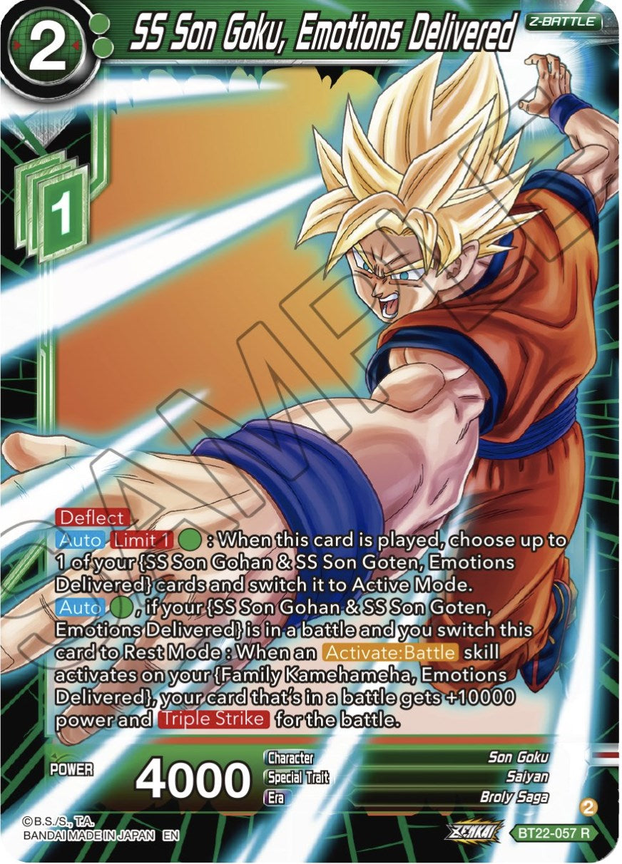 SS Son Goku, Emotions Delivered (BT22-057) [Critical Blow] | Arkham Games and Comics