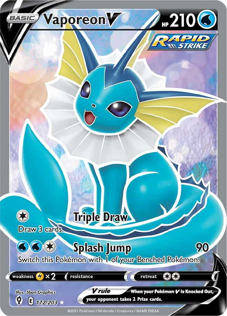 Vaporeon V (172/203) [Sword & Shield: Evolving Skies] | Arkham Games and Comics