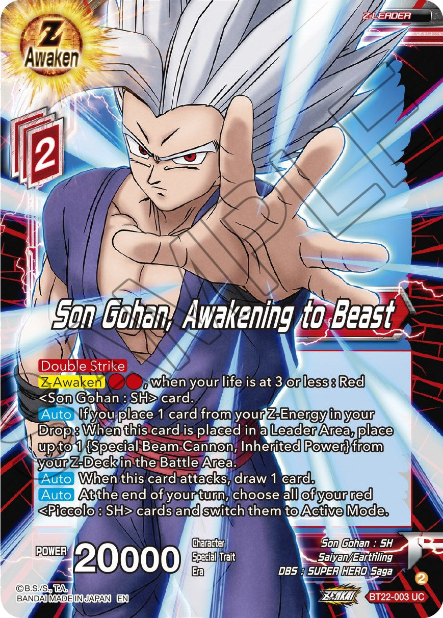 Son Gohan, Awakening to Beast (BT22-003) [Critical Blow] | Arkham Games and Comics