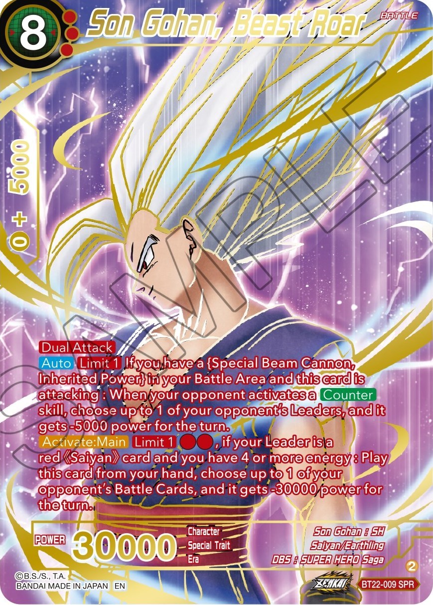 Son Gohan, Beast Roar (SPR) (BT22-009) [Critical Blow] | Arkham Games and Comics