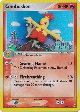 Combusken (31/100) (Stamped) [EX: Crystal Guardians] | Arkham Games and Comics